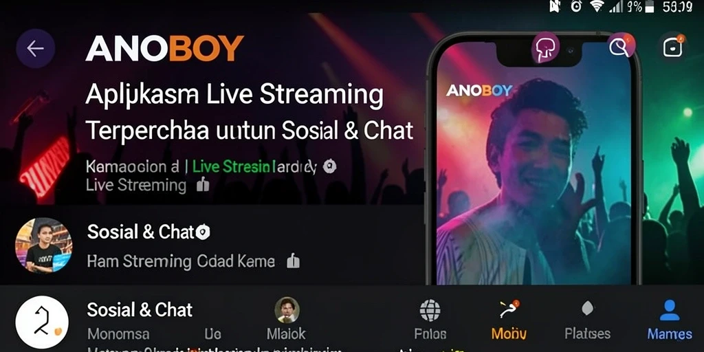 Antarmuka ANOBOY yang mudah digunakan saat Live Streaming.