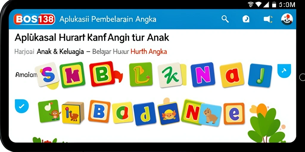 Antarmuka belajar huruf dan angka yang interaktif dan menyenangkan.