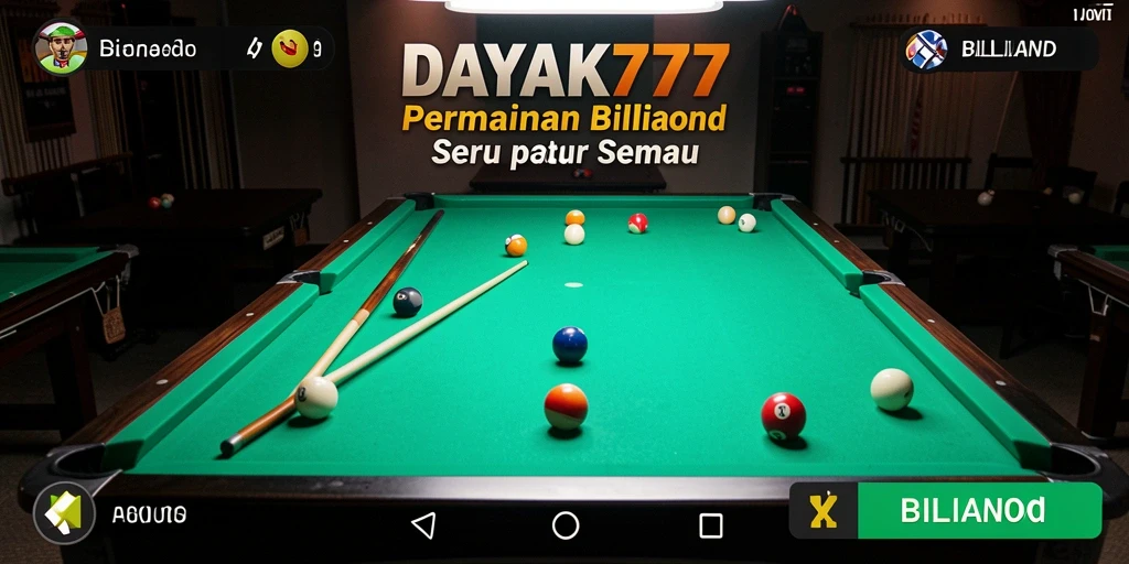 Antarmuka permainan Billiard yang menarik dan mudah digunakan.