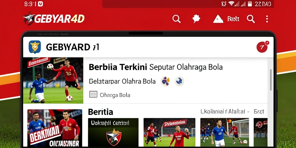 Tampilan antarmuka GEBYAR4D yang user-friendly untuk berita olahraga bola.