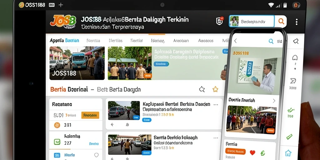 Antarmuka aplikasi JOSS188 yang menampilkan berita terbaru dari daerah.