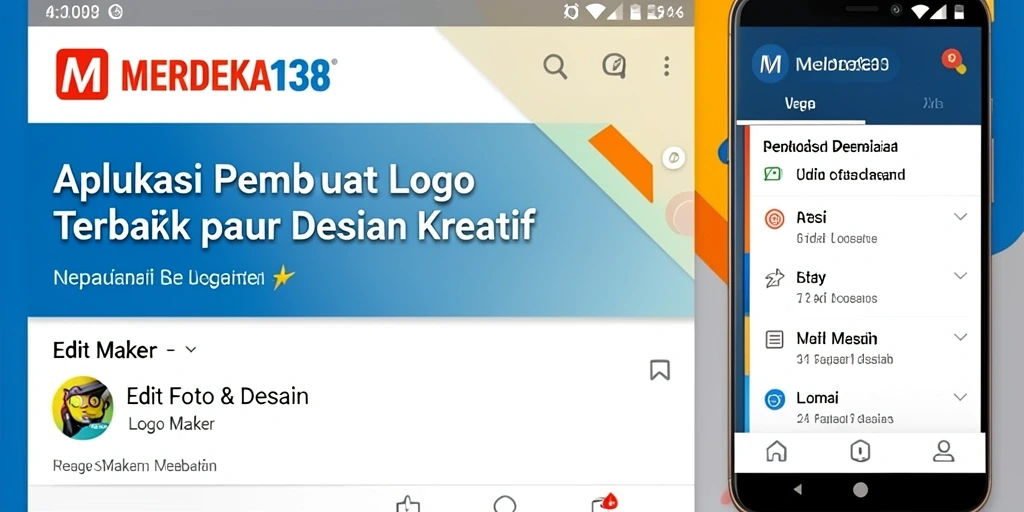 Antarmuka pengguna MERDEKA138 untuk desain logo yang intuitif dan menyenangkan.
