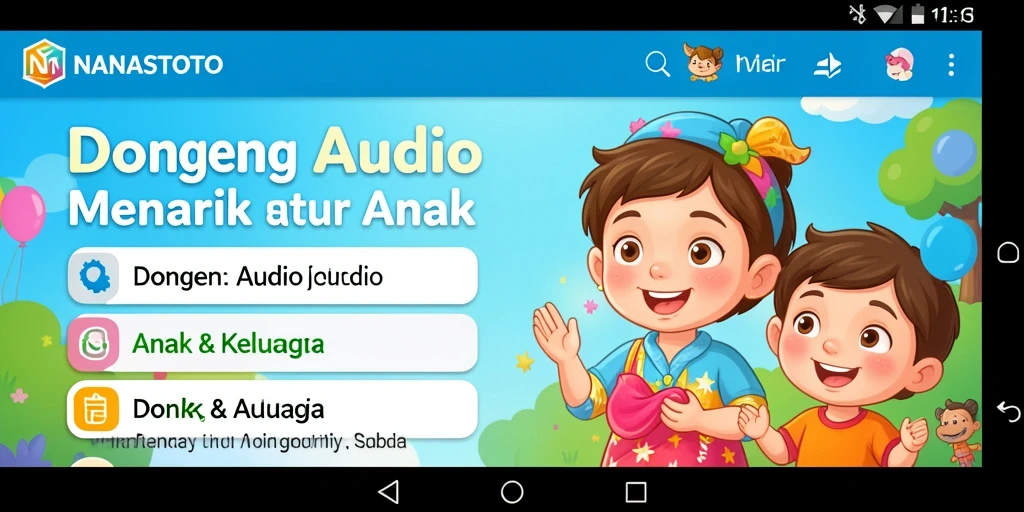 Antarmuka pengguna NANASTOTO yang menarik dan ceria.