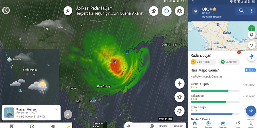 Antarmuka aplikasi OKJK menampilkan radar hujan yang akurat dan informatif.