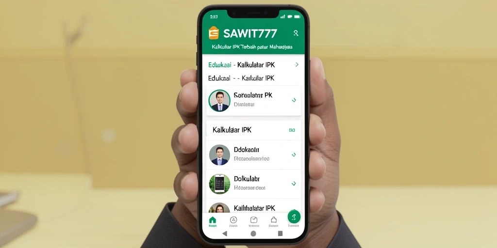 Antarmuka SAWIT777 yang sederhana untuk Kalkulator IPK.