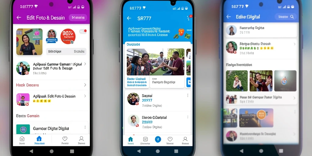 Tampilan utama SR777 dengan berbagai fitur Gambar Digital.