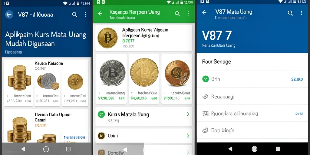 Tampilan antarmuka V87 dengan fungsi Kurs Mata Uang yang intuitif.