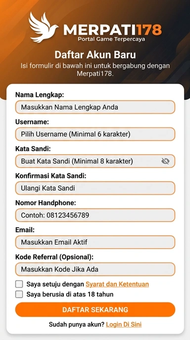 Cara Mudah Buat Akun Merpati178 di Android